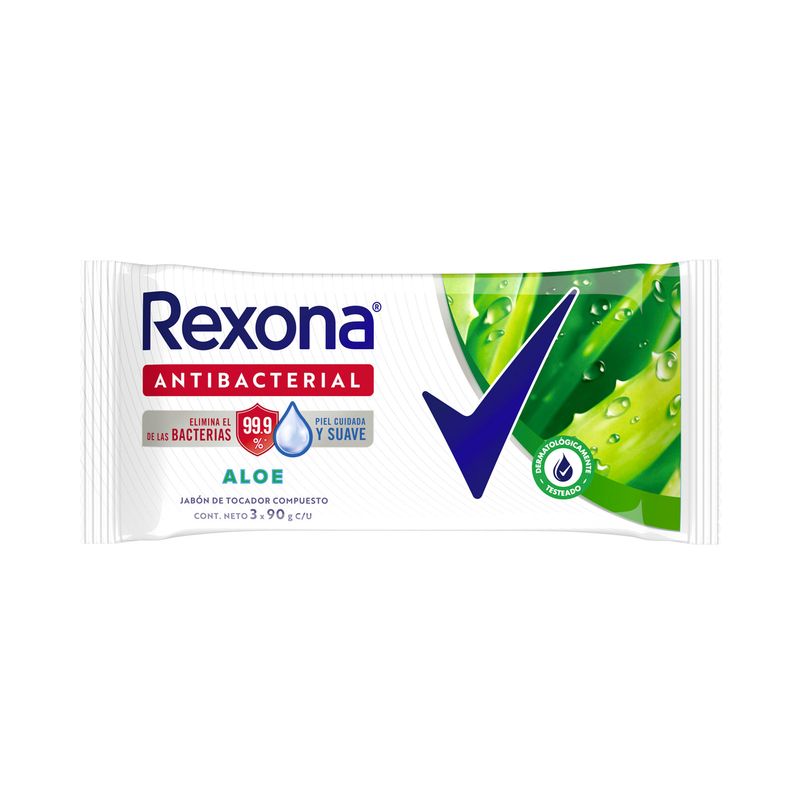 Jabón De Tocador Rexona Antibacterial Aloe X3 90 G Carrefour 3616