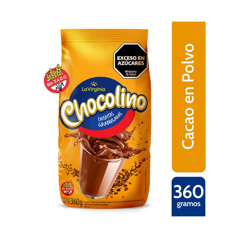 Cacao en polvo Chocolino bolsa 360 g. Carrefour