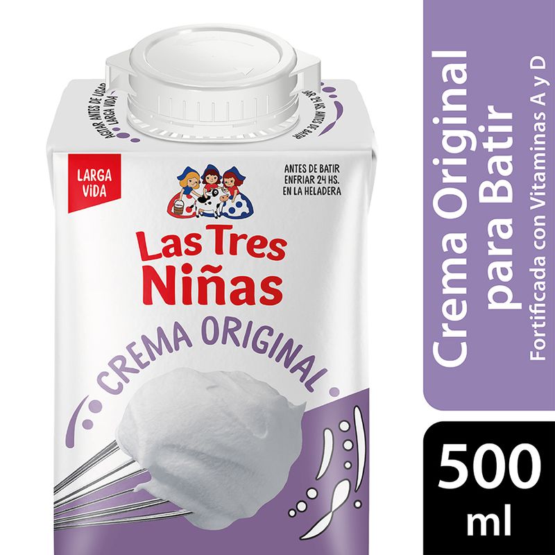 Crema de leche Las tres niñas uat para batir 500 cc. Carrefour