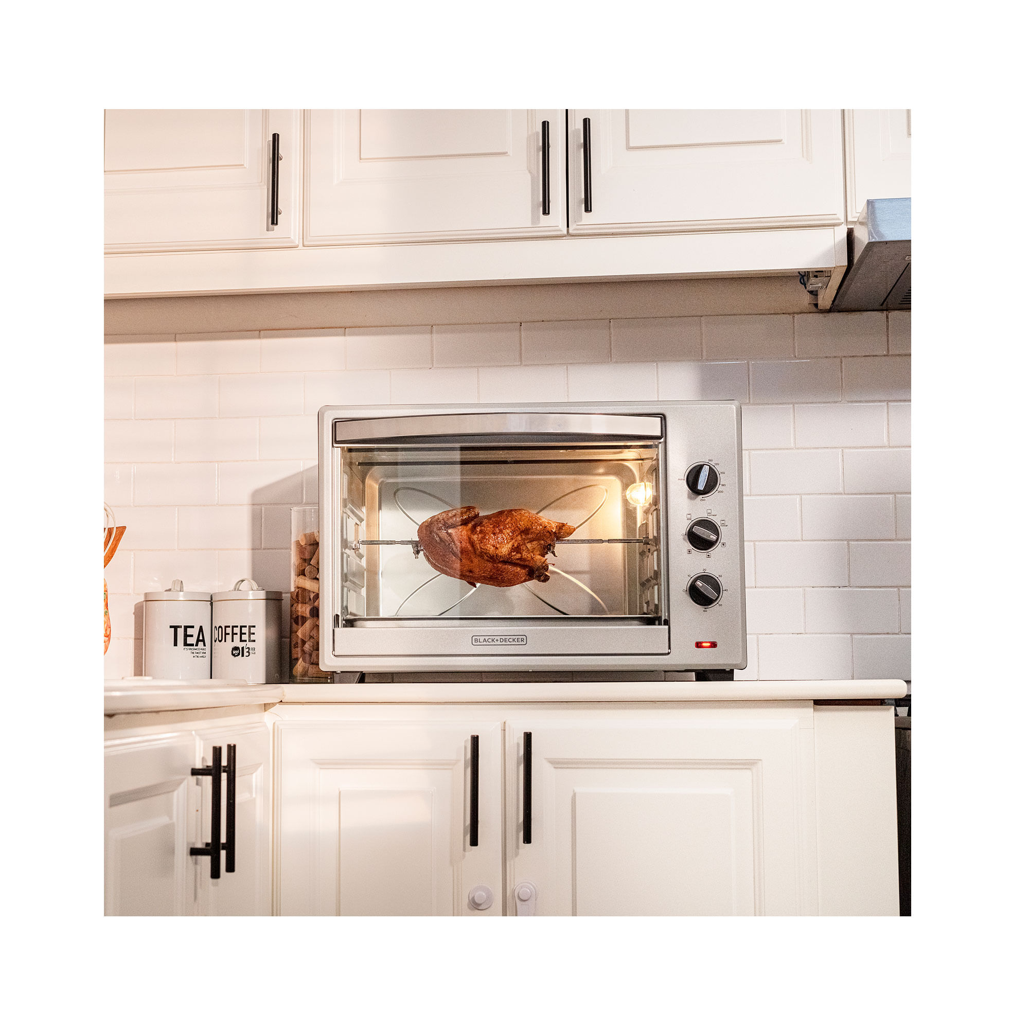 Horno de mesa eléctrico Black+Decker TO7000 67L plateado 220V