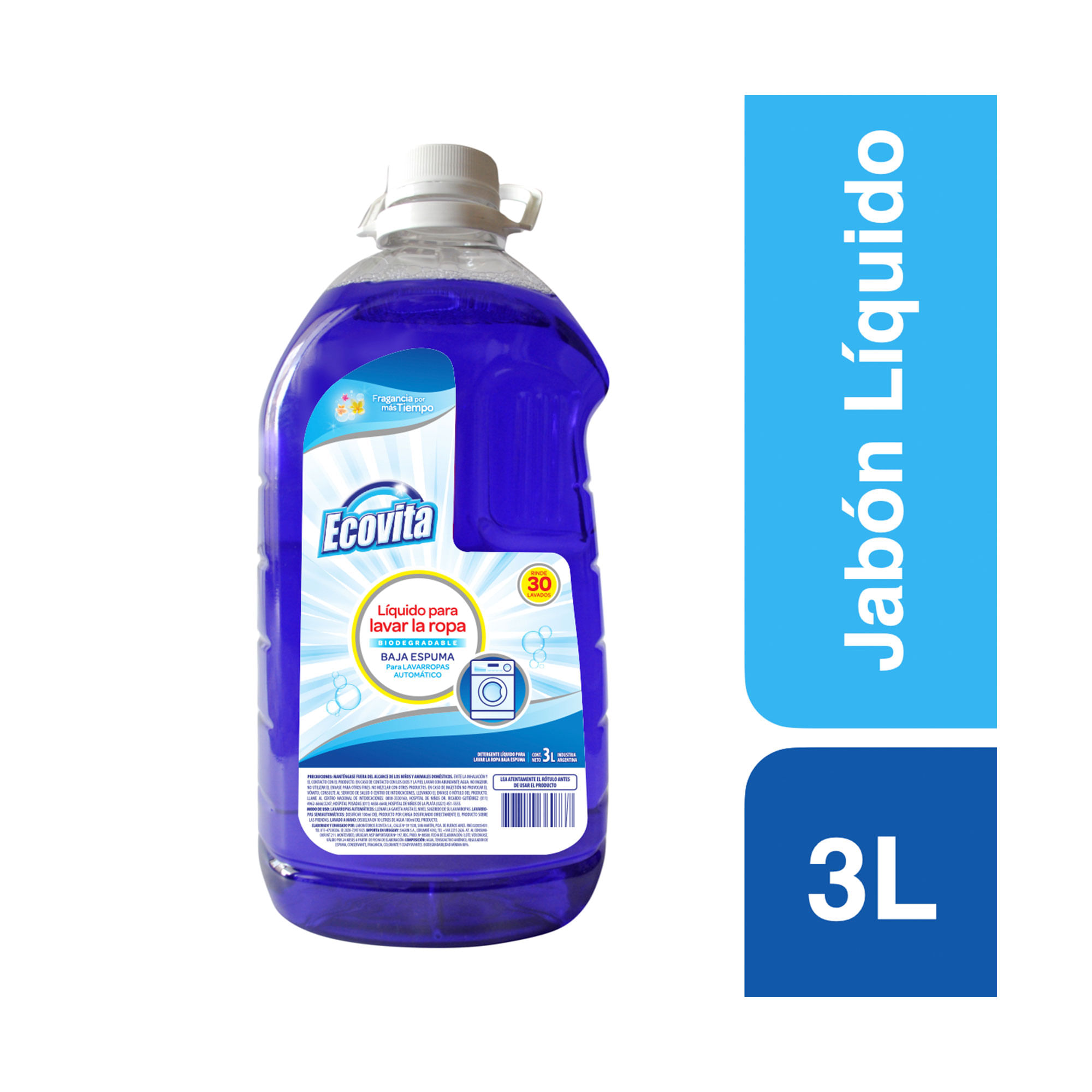 Jabón líquido para ropa Ecovita evolution en botella 3 lt. - Carrefour