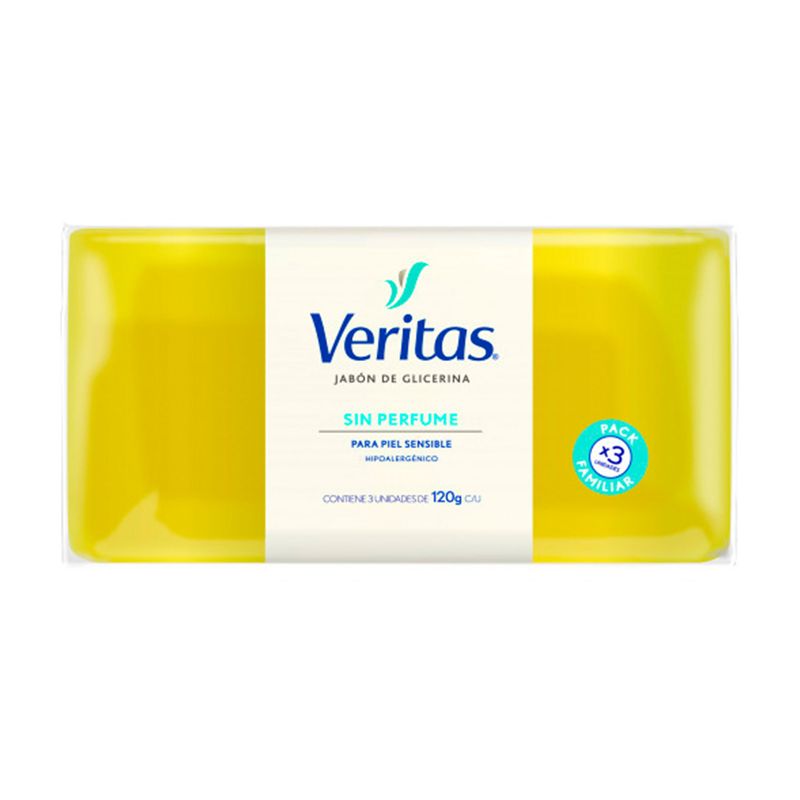 Jabón De Glicerina Véritas Sin Perfume X3 120 G Carrefour 0528