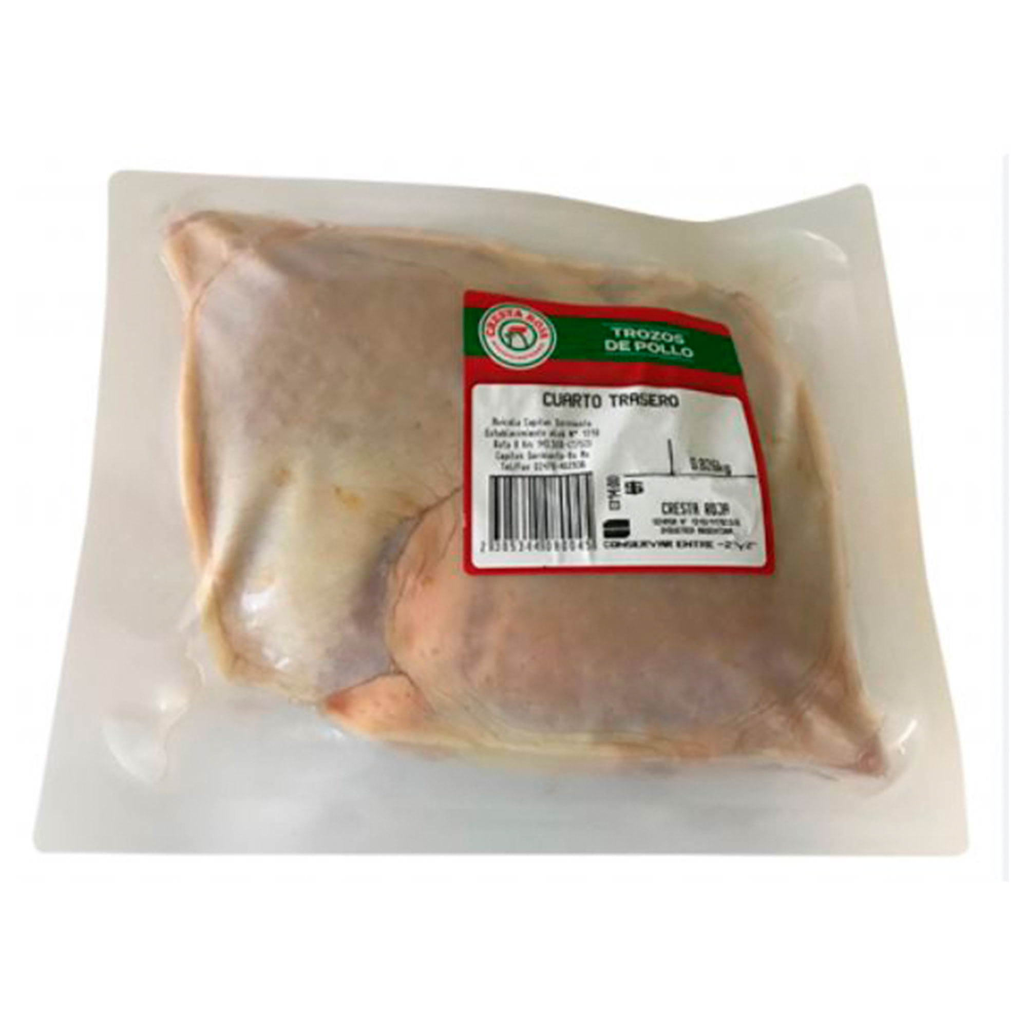 Cuarto trasero de pollo al vacio Cresta roja. Carrefour
