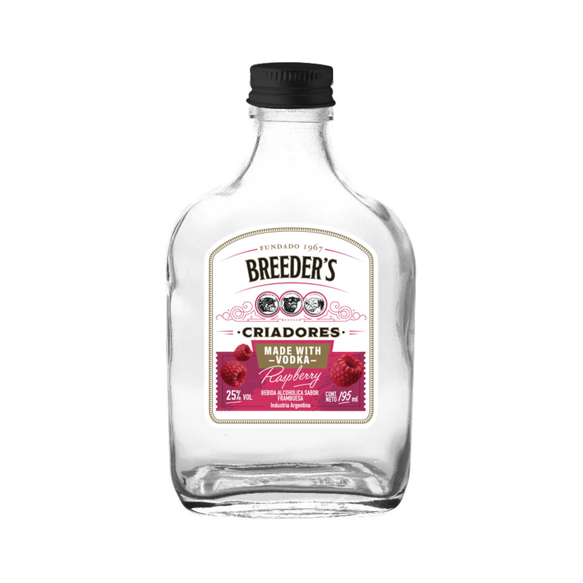 Vodka raspberry Breeders petaca 195 cc. Carrefour