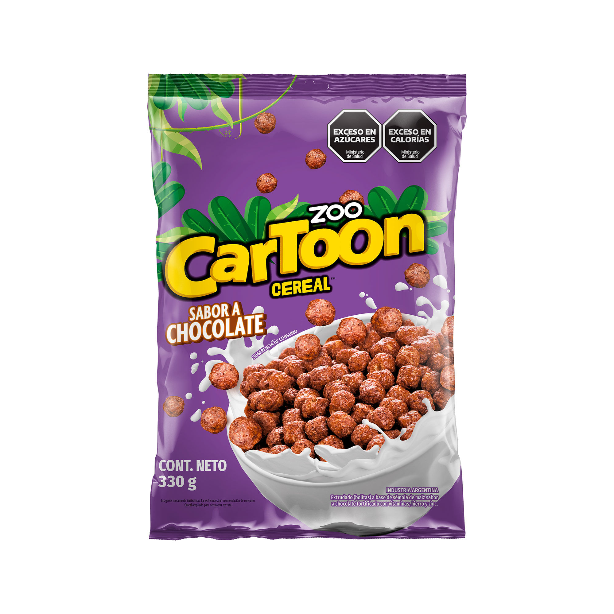 Aros de cereal Zoo Cartoon de chocolate 330 g. - Carrefour