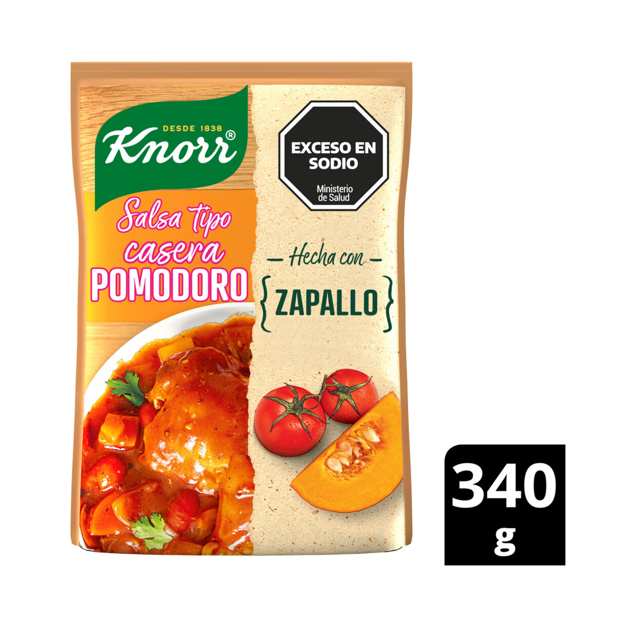 Salsa pomodoro con zapallo Knorr dp 340 g. Carrefour