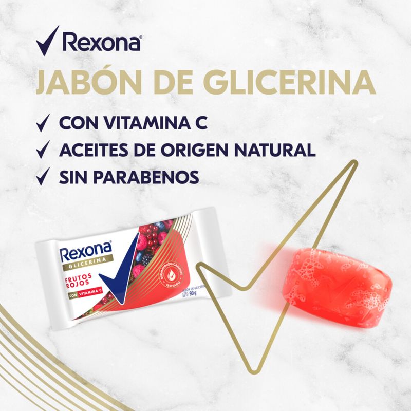 Jabón De Tocador Rexona Glicerina Frutos Rojos 90 G Carrefour 4405