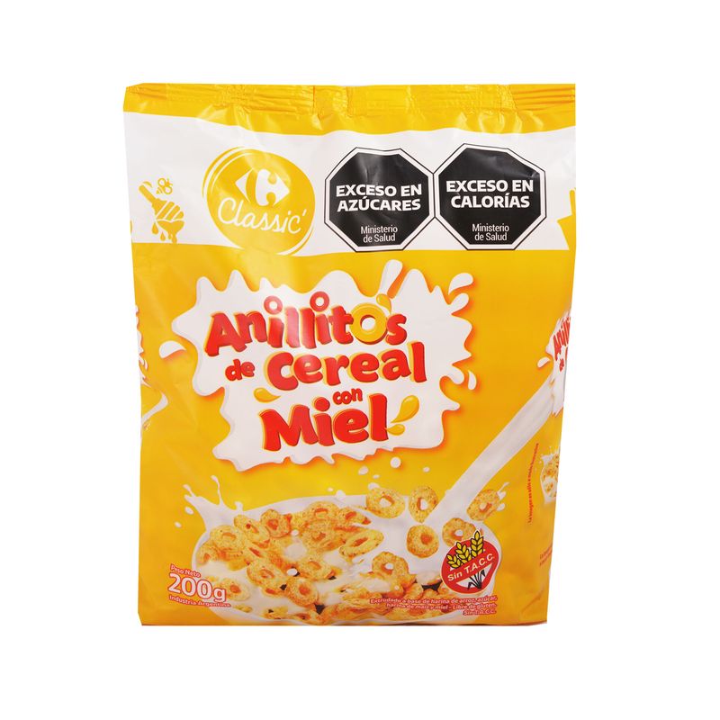 Cereal Carrefour anillitos miel sin gluten 200 g. Carrefour