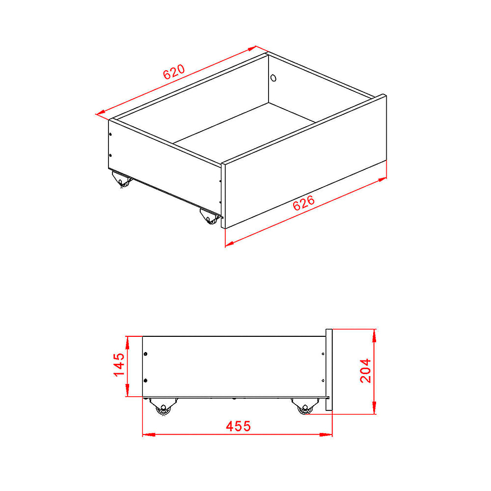 Cajonera melamina con ruedas bajo cama Mosconi VENEZIA Carrefour