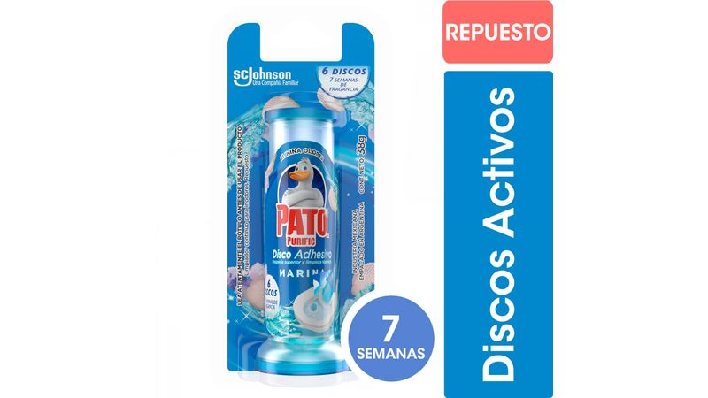 Pato Tropical Discos Activos Inodoro Repuestos 6 Unidades, Pato