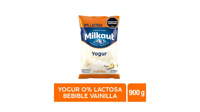 Yogur Entero Bebible Milkaut Vainilla 0% Lactosa 1 Kg.