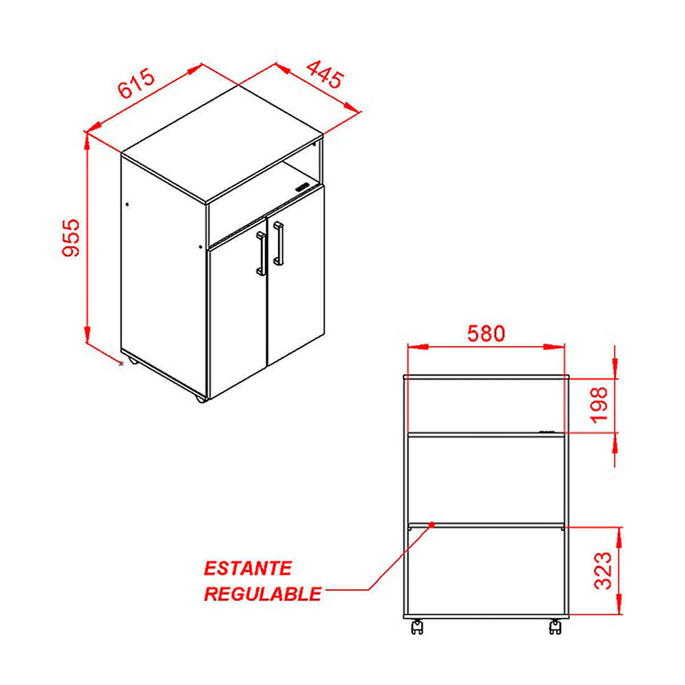 Mueble Para Microondas Mosconi Blanco 56163