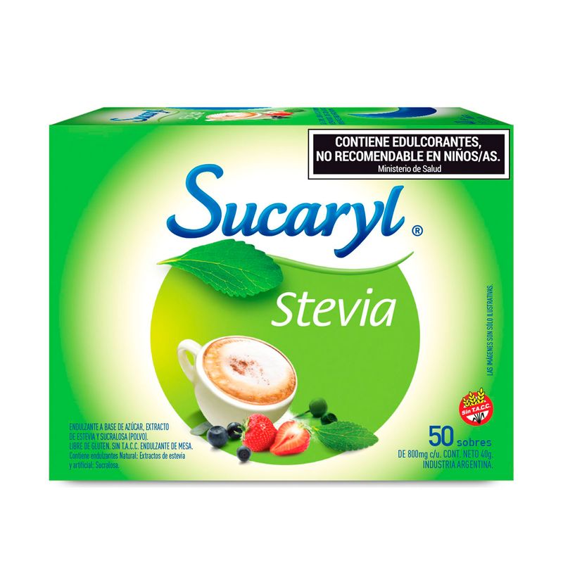 Edulcorante en sobres Sucaryl con stevia 50 uni - Carrefour