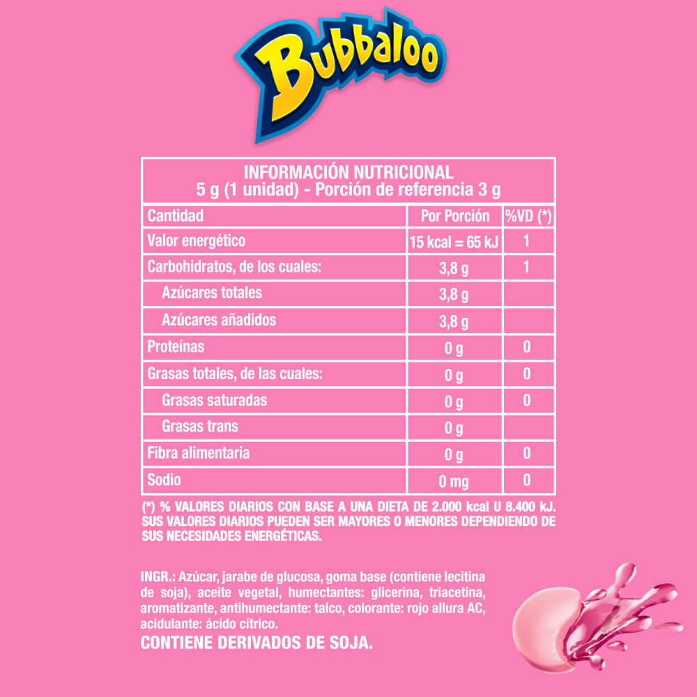 Chicle de tutti frutti Bubbaloo 5 g. - Carrefour