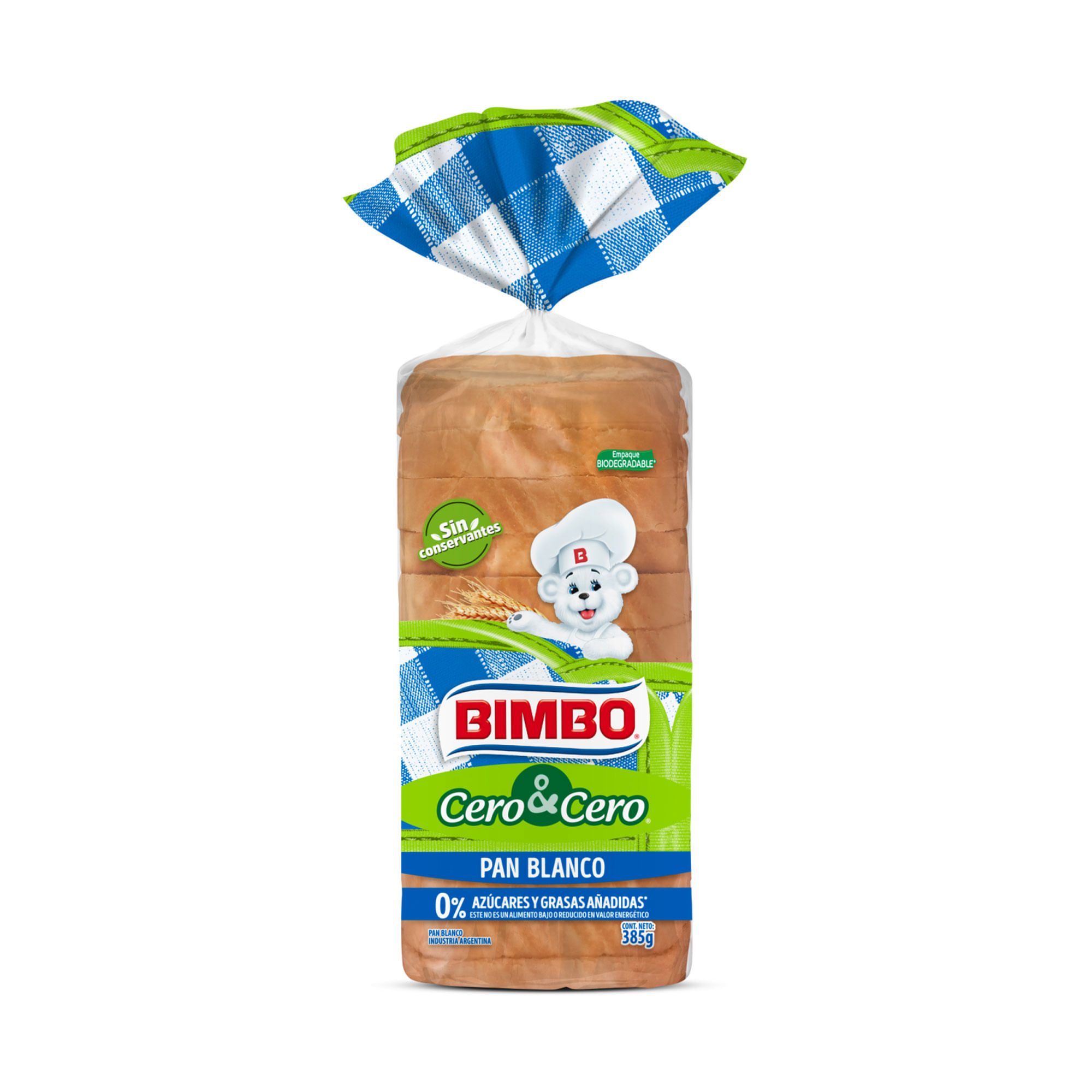 Pan blanco Bimbo cero cero en bolsa 385 g. Carrefour
