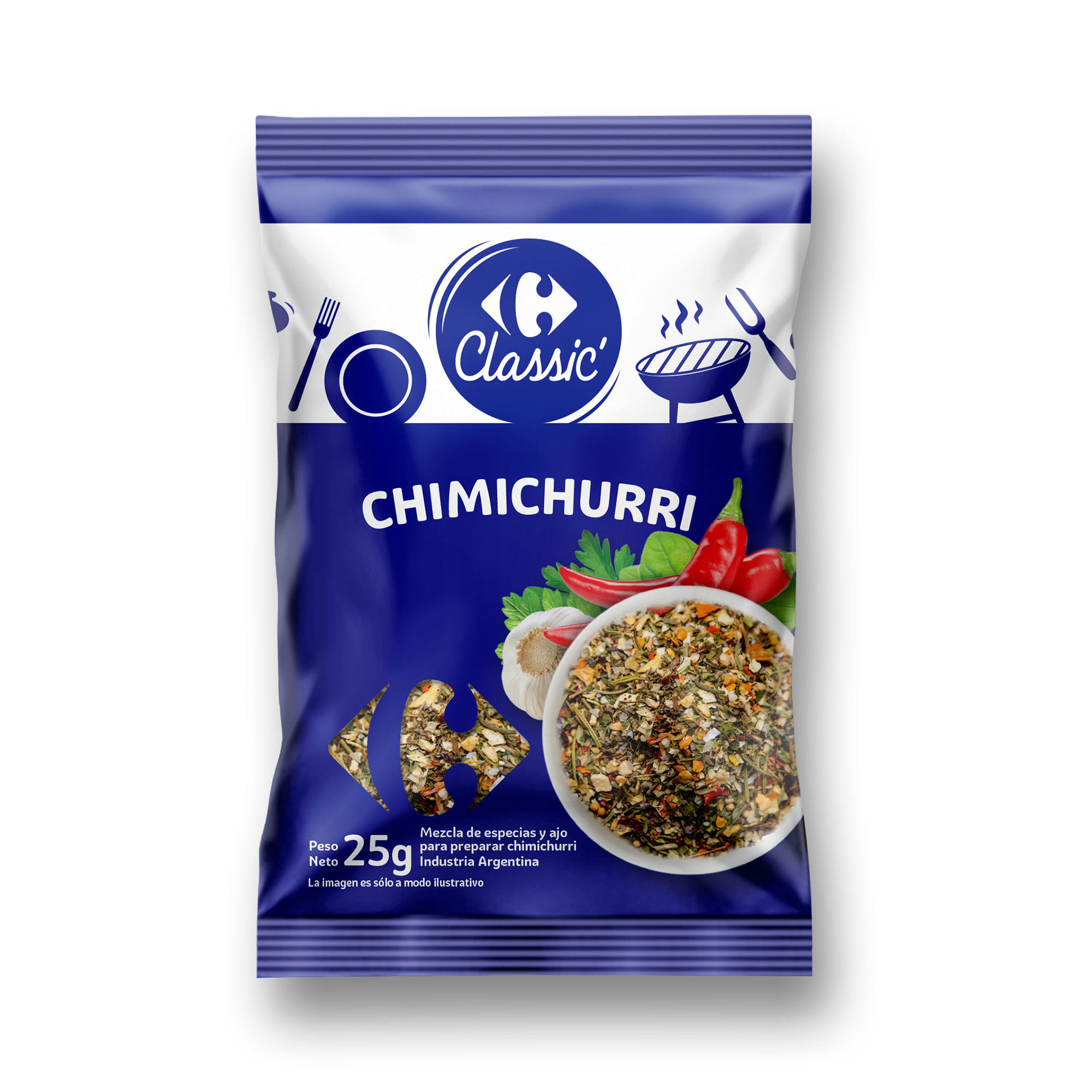Condimento chimichurri Carrefour Classic en sobre 25 g. Carrefour