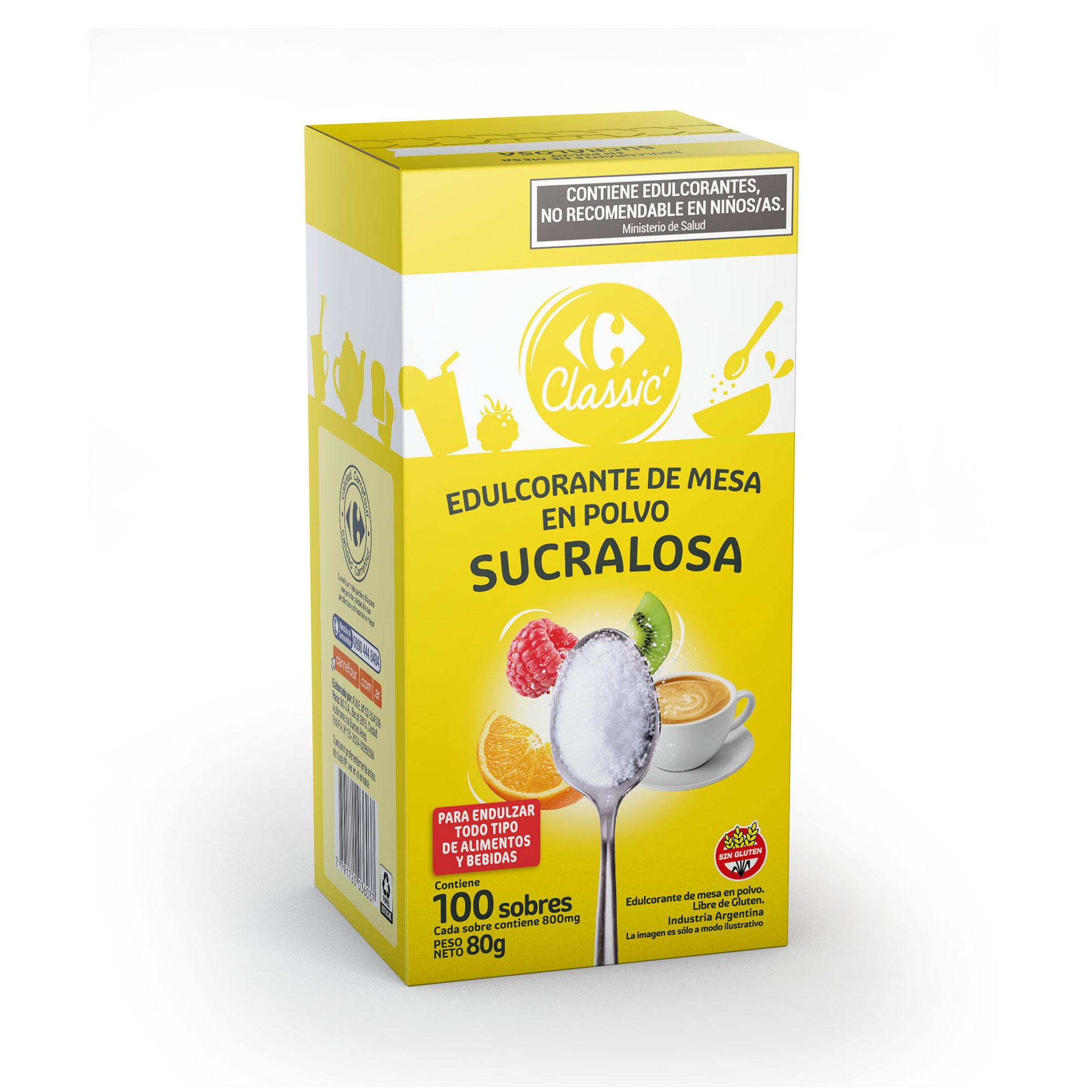 Edulcorante sucralosa Carrefour Classic en sobres 100 uni - Carrefour