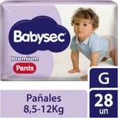 Pañales Babysec Premium Pants gr 28 Uni