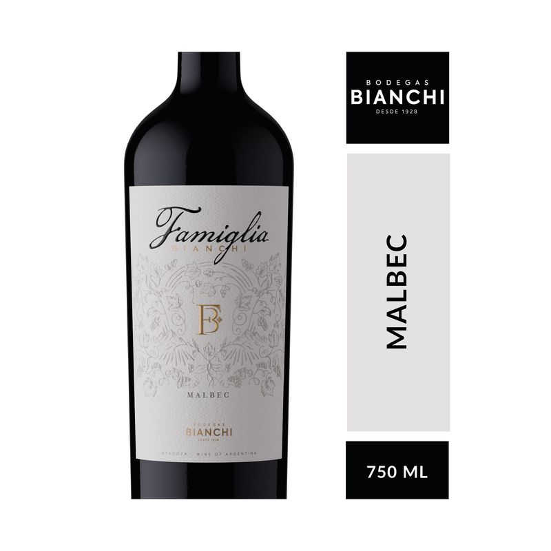 Vino tinto Malbec Famiglia Bianchi 750 ml