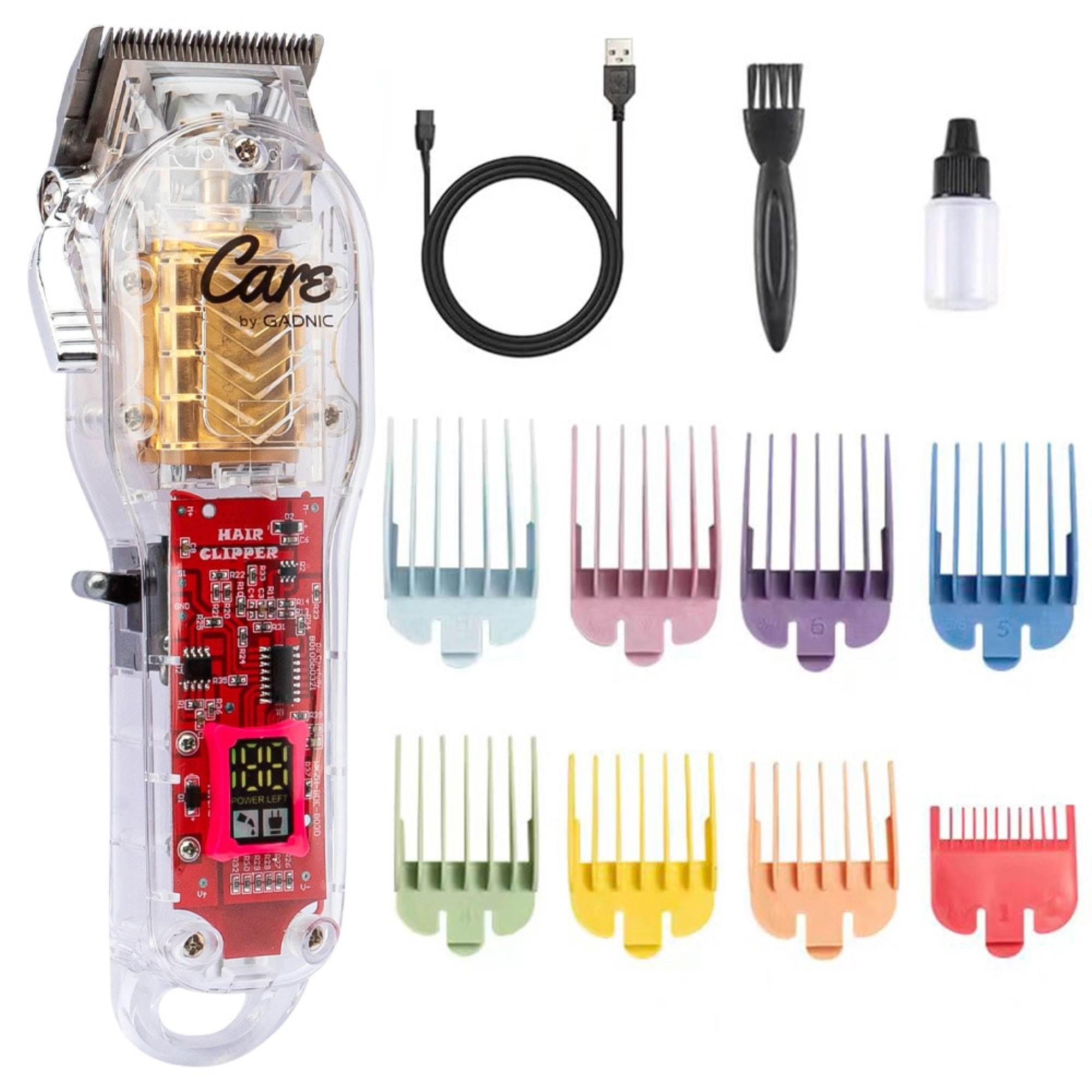 Maquina de Cortar El Pelo Gadnic Profesional Armazón Transparente 100-240v
