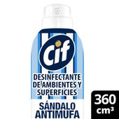 Desinfectante de ambientes y superficies Cif Antimufa Sándalo en Aerosol 360 ml