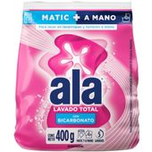 Jabón en polvo Ala Matic con bicarbonato dual 400 grs