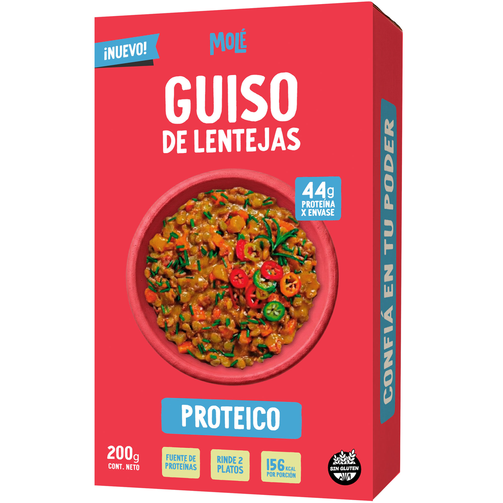 Guiso de lentejas proteico Mole 200 grs