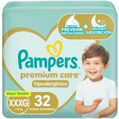 Pañales Pampers Premium Care talle XXXG 32 uni